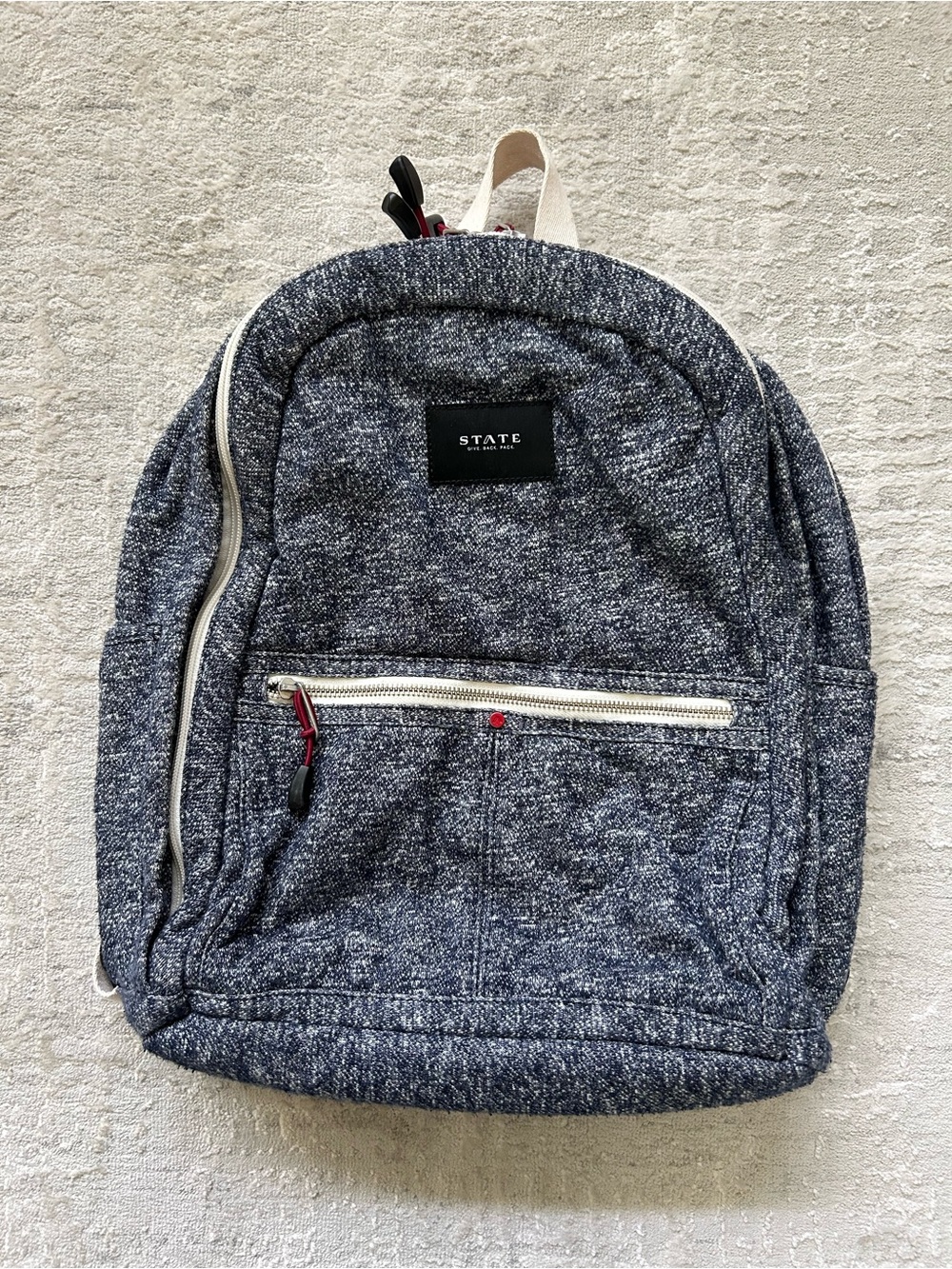 STATE blue backpack with city map lining